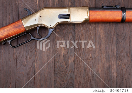 Old west gun - lever-action repeating rifle Old west gun - lever-action repeating rifle 80404713