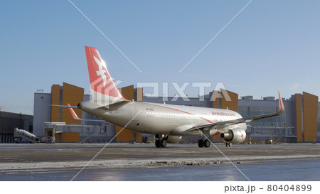 Aircraft A320 of Air Arabia taxiing to terminal at Sheremetyevo Airport, Moscow Aircraft A320 of Air Arabia taxiing to terminal at Sheremetyevo Airport, Moscow 80404899