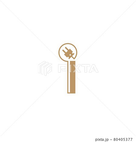 Power cable forming letter I logo icon template 80405377