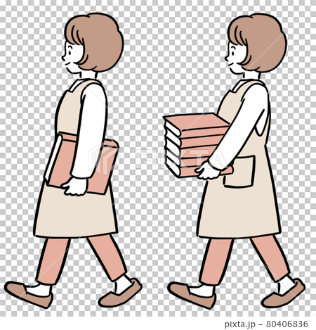 本を運ぶ人のイラスト 80406836