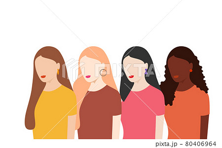Young girls in earrings team friendship feminism Young girls in earrings team friendship feminism 80406964