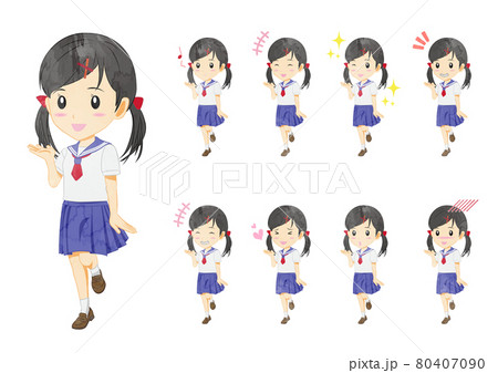 学生　セーラー服　表情差分 80407090