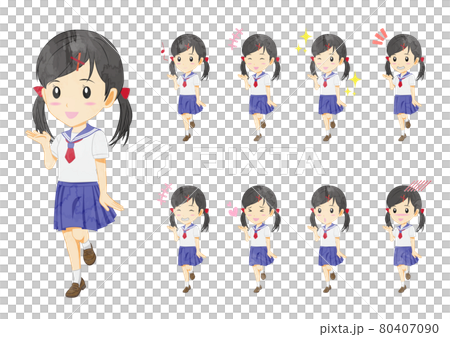 学生　セーラー服　表情差分 80407090