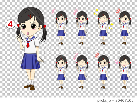 セーラー服　学生　表情差分 80407103
