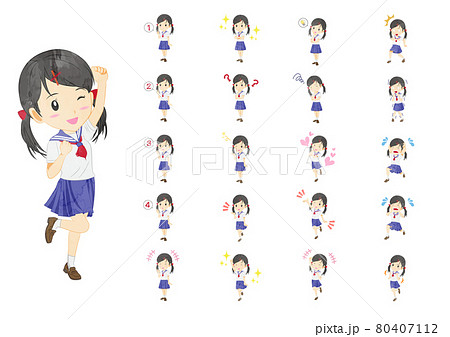 セーラー服　学生　ポーズ 80407112