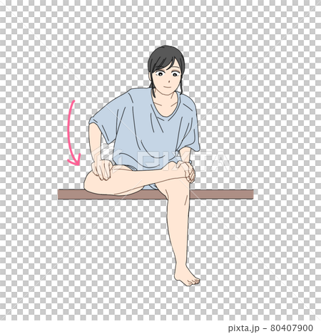 右お尻のストレッチをする女性（正面） 80407900