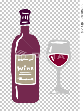 赤ワイン レトロなベクターイラストのイラスト素材