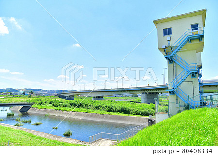 稲城大橋/多摩川を下流/府中市側より望む(東京都府中市)【2021.7】 稲城大橋/多摩川を下流/府中市側より望む(東京都府中市)【2021.7】 80408334