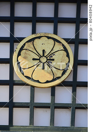 「丸に剣花菱」の寺紋（高幡不動尊(金剛寺)／東京都日野市高幡） 80408942