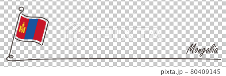 蒙古國旗和復制空間手寫草圖 80409145