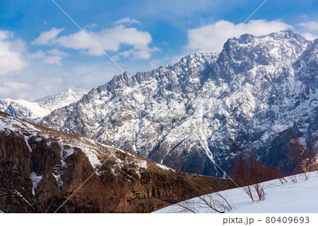View of Greater Caucasus mountains in Georgia 80409693