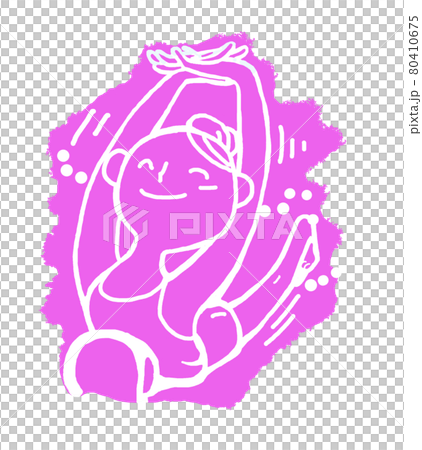 イキイキ生きるスローライフ　ヨガを楽しむ女性 80410675