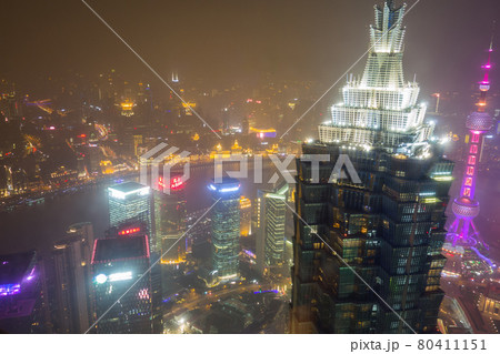 上海環球金融中心からの夜景(中国-上海) 80411151