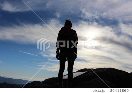 佐賀　黒髪山　竜門峡登山口から山頂(天童岩）への登山コースの景観 80411860