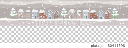 白雪皚皚的城市景觀橫幅插圖 白雪皚皚的城市景觀橫幅插圖 80411898