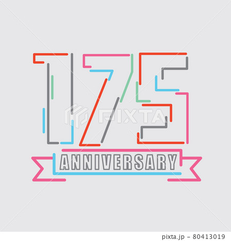 175th Years Anniversary Logo Birthday Celebration Abstract Design Vector Illustration. 80413019