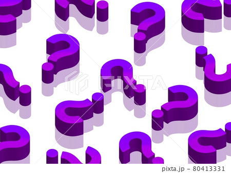 紫色の立体的なハテナマークのイラスト no.01 80413331