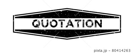 Grunge black quotation word hexagon rubber seal stamp on white background 80414263