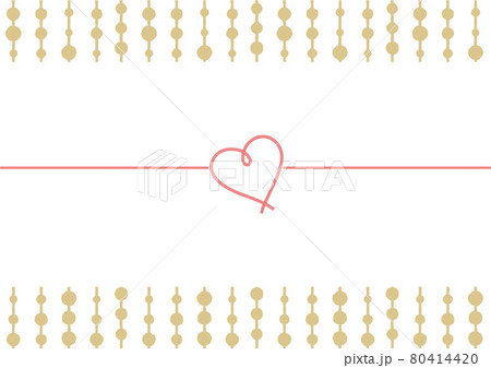 ハート ゴールドの縞模様のおしゃれなデザイン熨斗紙のイラスト素材