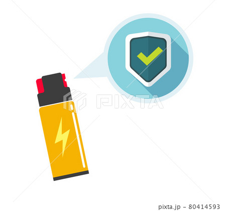 Self Defense Pepper Spray Bottle Flat Cartoon のイラスト素材