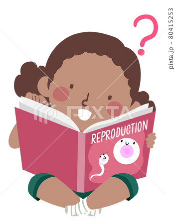 Kid Girl Black Reproduction Book Illustration Kid Girl Black Reproduction Book Illustration 80415253