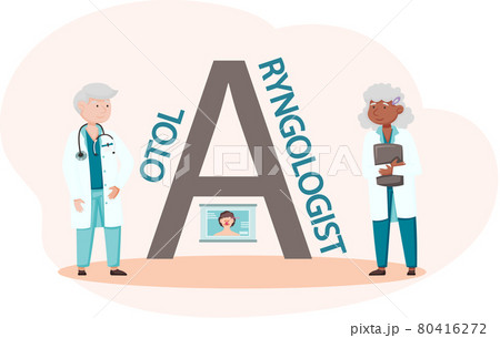Otology doctor with patient. Otorhinolaryngology healthcare medicine or otolaryngology diseases 80416272