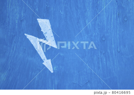 White sign danger electricity on steel blue 80416695