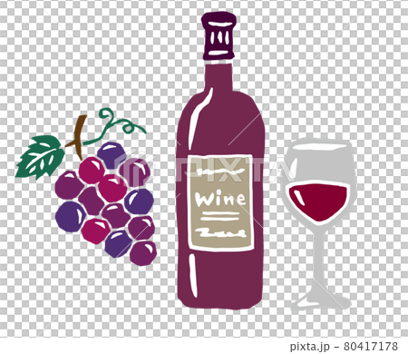 Red wine and grapes retro vector illustration 80417178