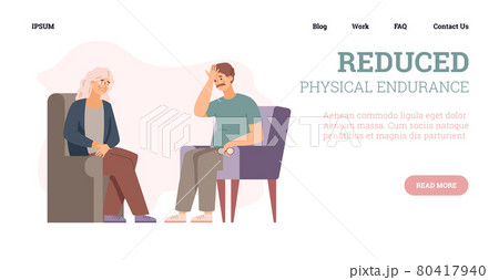 Vector web banner with tired couple seniors with feeling weak and fatigue. Vector web banner with tired couple seniors with feeling weak and fatigue. 80417940