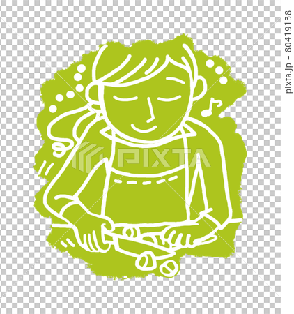 Slow life to live lively Housework A woman who cuts vegetables and cooks 80419138