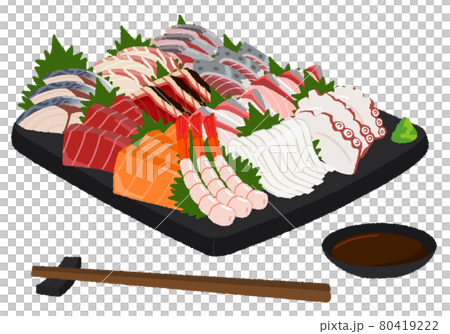 生魚片拼盤的插圖 生魚片拼盤的插圖 80419222