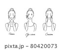 スキンケアをする女性　化粧水・アイクリーム・クリーム 80420073