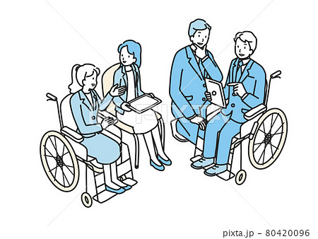 身体障害者と働くビジネスシーン 80420096