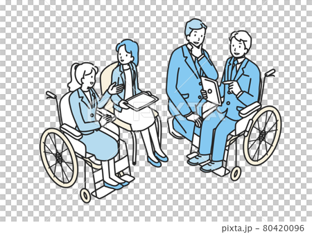 Business scene working with disabled people Business scene working with disabled people 80420096
