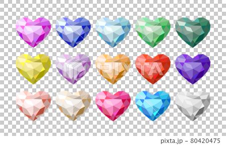 15 colored heart jewels 15 colored heart jewels 80420475