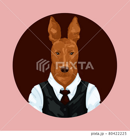 People art animal dog, character portrait animal in cloth fashion. Hipster animal People art animal dog, character portrait animal in cloth fashion. Hipster animal 80422225