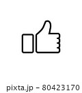 Like, thumb up line icon on white background. Eps 10 vector 80423170