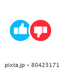 Like and dislike symbol icon flat on isolated white background. EPS 10 vector 80423171