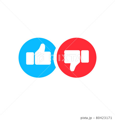 Like and dislike symbol icon flat on isolated white background. EPS 10 vector 80423171