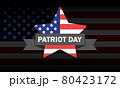 Patriot Day with star in national flag colors. September 11th icon. USA flag. 80423172