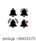 Notification bell icons set for incoming inbox message. Vector ringing bell. New message on isolated background. Eps 10 vector 80423173