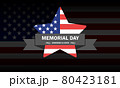 Memorial Day with star in national flag colors. Eps 10 vector, illustration. 80423181