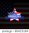 Memorial Day with star in national flag colors. Eps 10 vector, illustration. 80423184