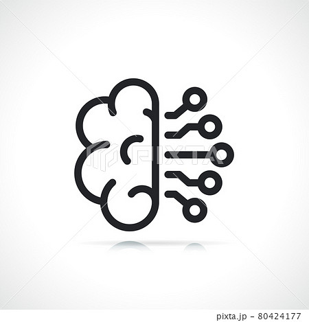 artificial intelligence thin line icon 80424177