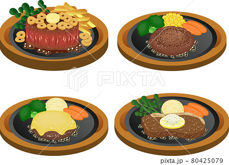 ハンバーグとステーキセット ハンバーグとステーキセット 80425079