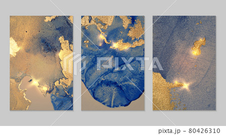 Marble set of gold and bright blue backgrounds with texture Marble set of gold and bright blue backgrounds with texture 80426310