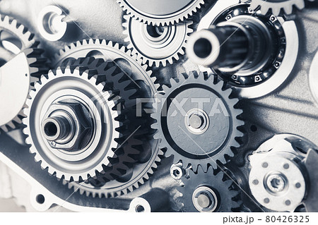engine gear wheels, industrial background 80426325