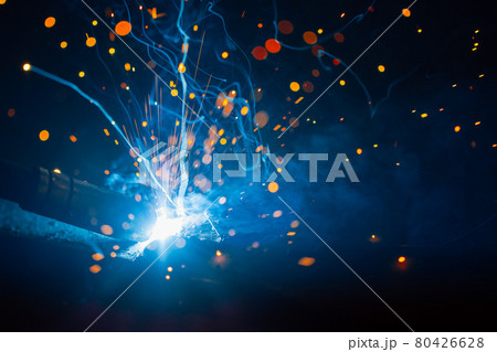 artistic welding sparks light, industrial background artistic welding sparks light, industrial background 80426628