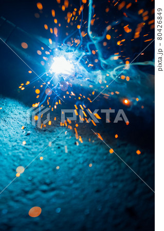 artistic welding sparks light, industrial background artistic welding sparks light, industrial background 80426849