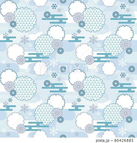 Winter Japanese Pattern Seamless Pattern Stock Illustration